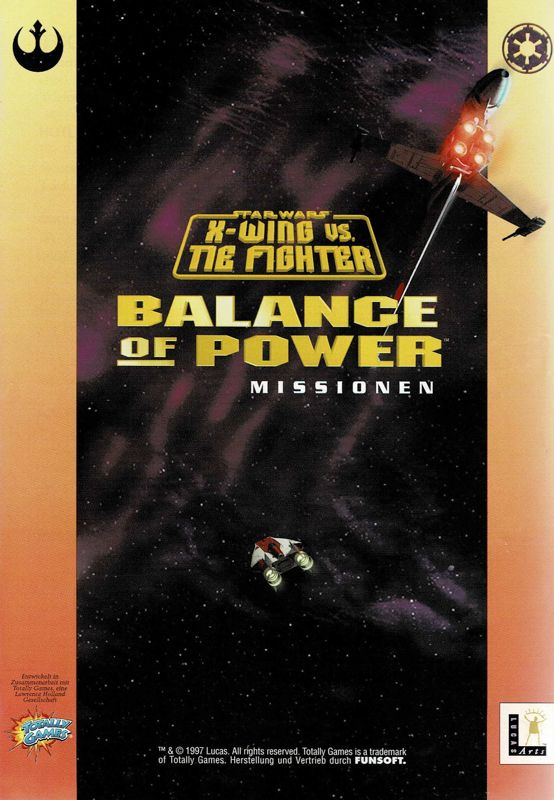 Manual for Star Wars: X-Wing Vs. TIE Fighter - Balance of Power Campaigns (Windows) (Early release (English game, German packaging/manual)): Back
