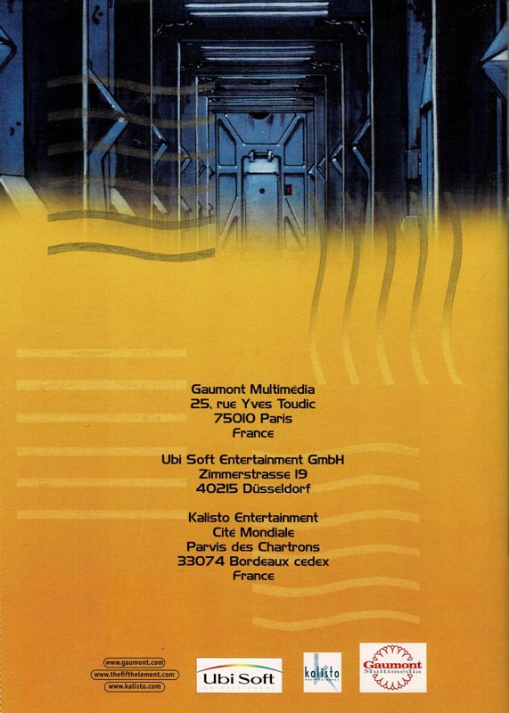 Manual for The Fifth Element (Windows): Back