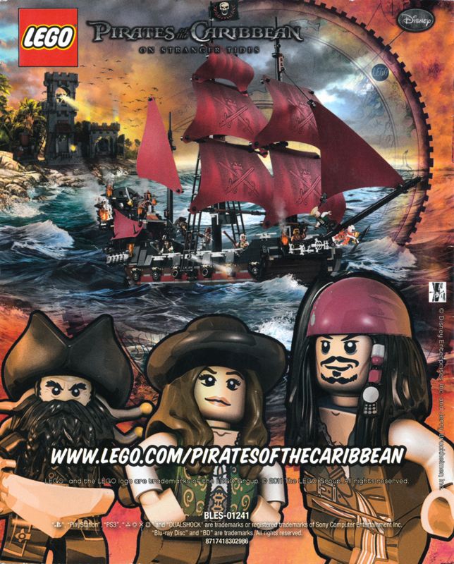 Manual for LEGO Pirates of the Caribbean: The Video Game (PlayStation 3): Back