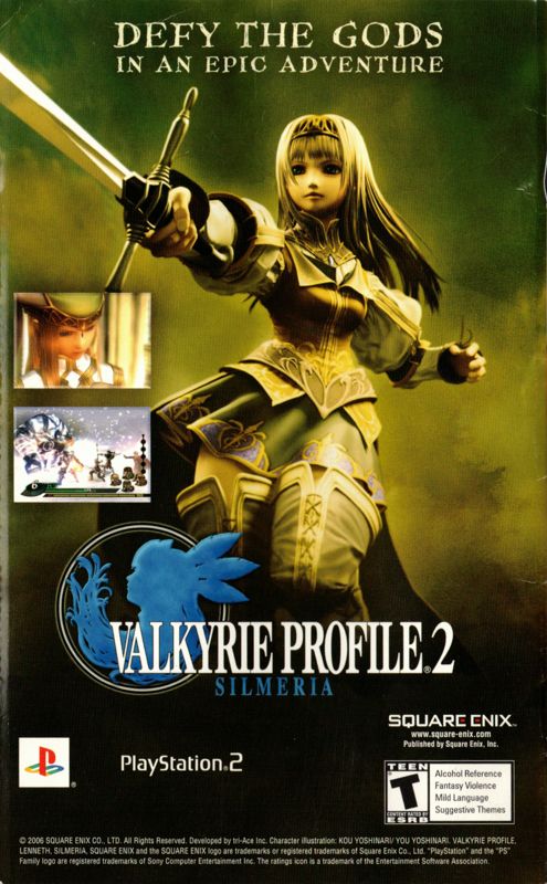 Manual for Dirge of Cerberus: Final Fantasy VII (PlayStation 2): Back