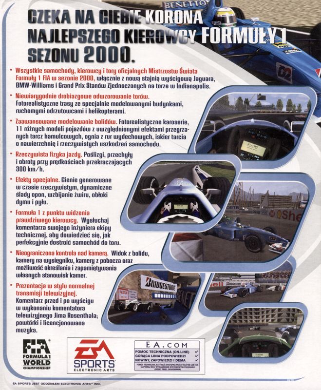 Back Cover for F1 2000 (Windows)