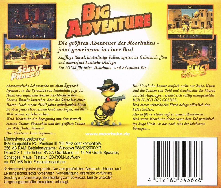 Back Cover for Moorhuhn: Big Adventure (Windows) (Software Pyramide release)