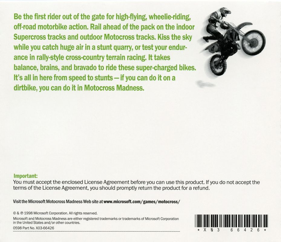Other for Motocross Madness (Windows): Jewel Case - Back