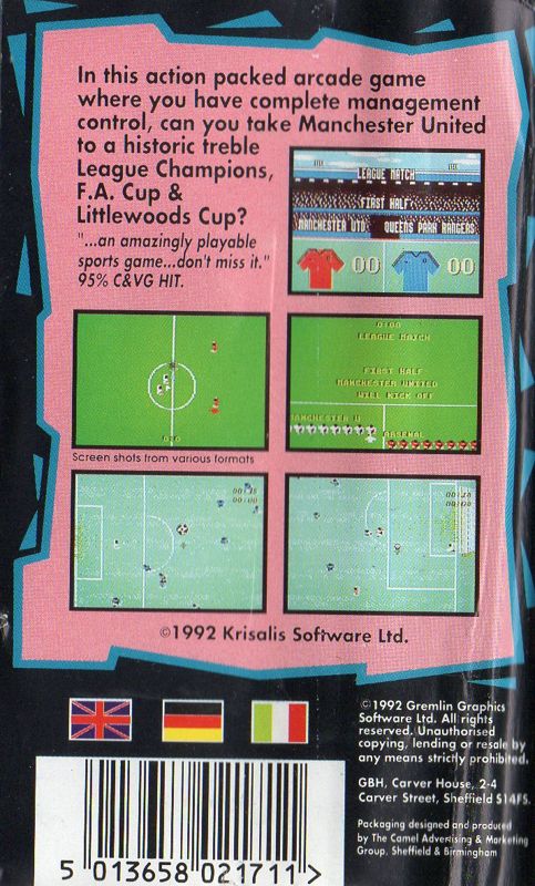 Back Cover for Manchester United (ZX Spectrum) (GBH budget release)