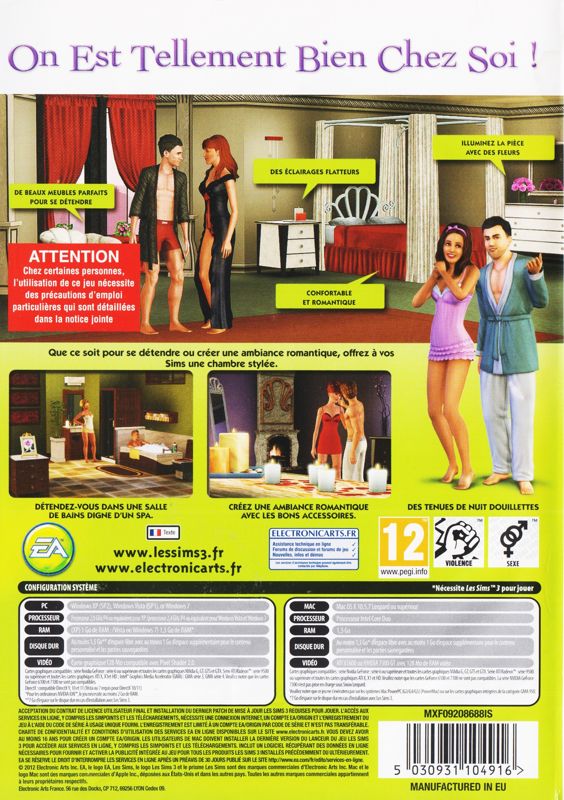 Back Cover for The Sims 3: Master Suite Stuff (Macintosh and Windows)