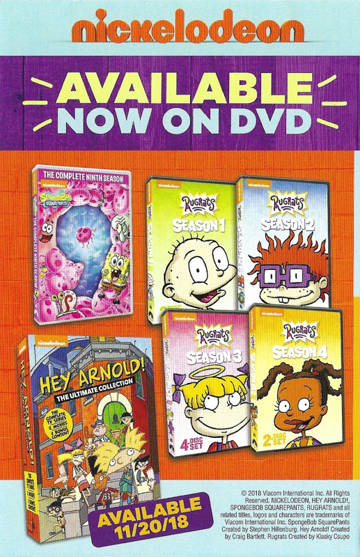 Advertisement for Nickelodeon Kart Racers (PlayStation 4): Nickelodeon DVDs