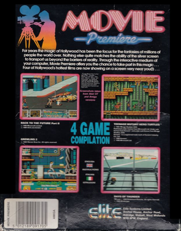 Back Cover for Movie Premiere (Amiga)