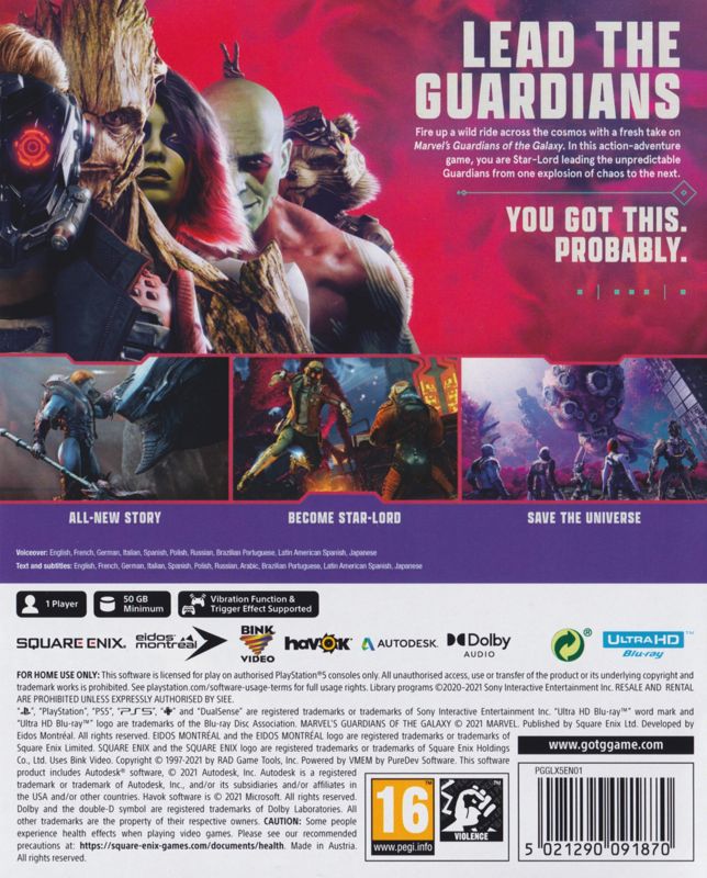 Marvel's Guardians of the Galaxy - PlayStation 4