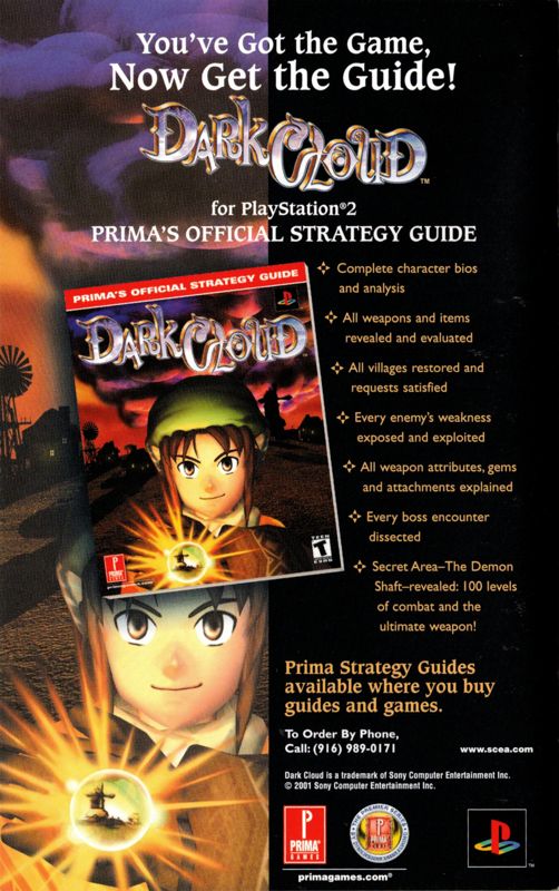 Manual for Dark Cloud (PlayStation 2): Back