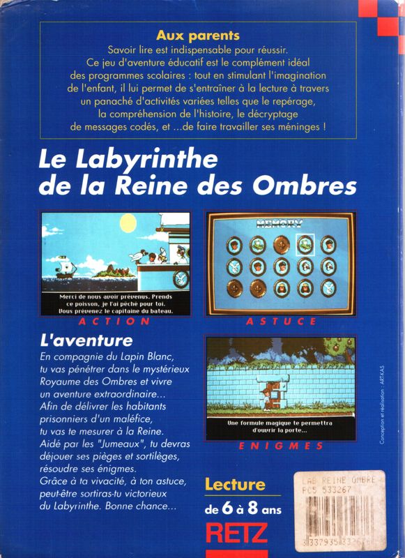 Back Cover for Le Labyrinthe de la Reine des Ombres (DOS)