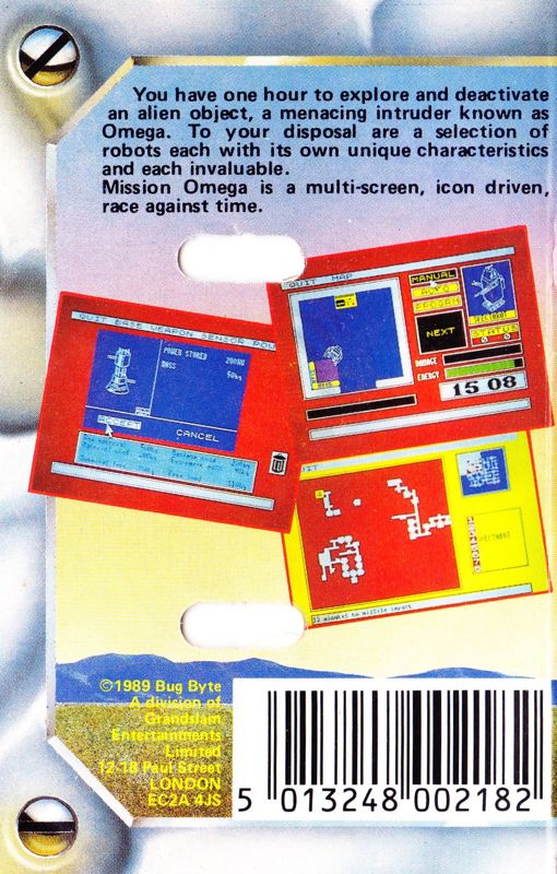 Back Cover for Mission Omega (ZX Spectrum) (Budget re-release)