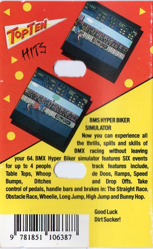 Back Cover for Hyper Biker (Commodore 64) (Top Ten budget release)