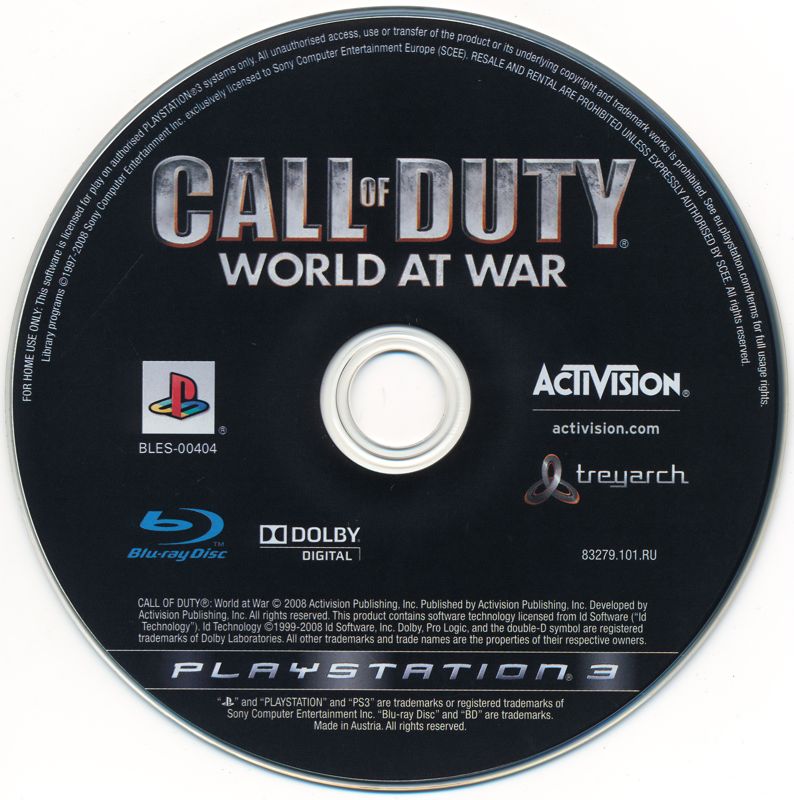 Media for Call of Duty: World at War (PlayStation 3) (Localized version)