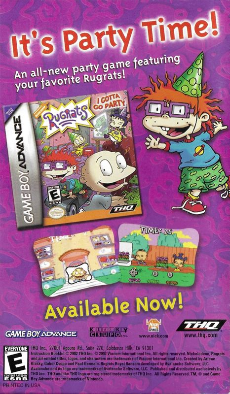 Manual for Rugrats: Royal Ransom (GameCube): Back