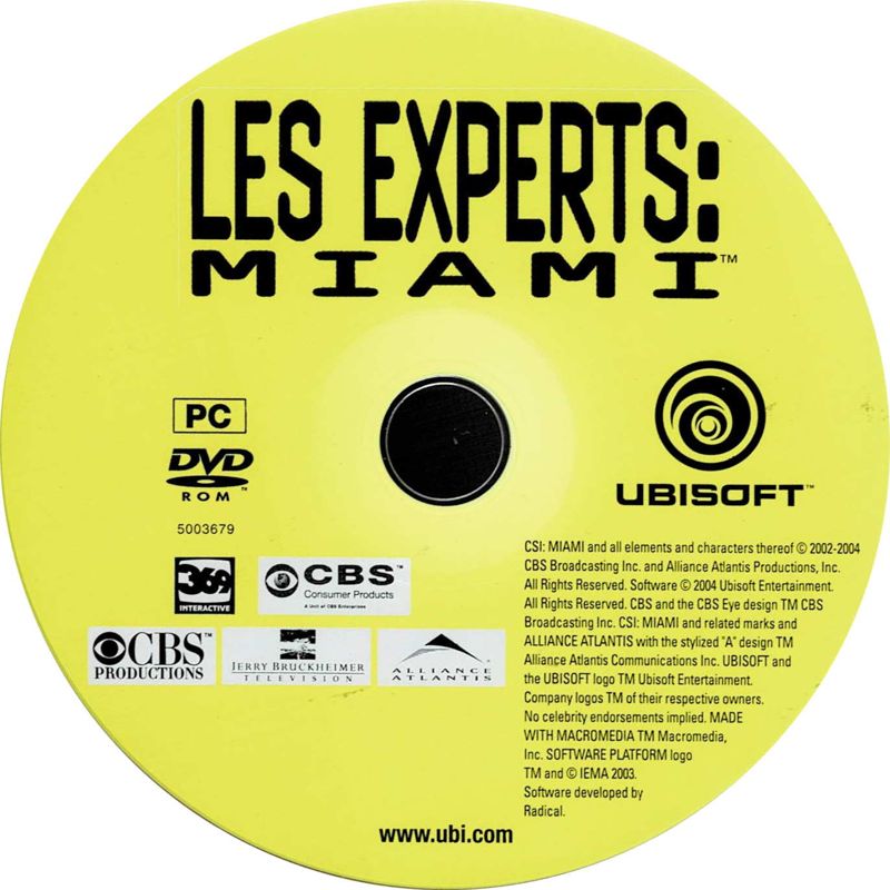 Media for CSI: Miami (Windows) (DVD release)