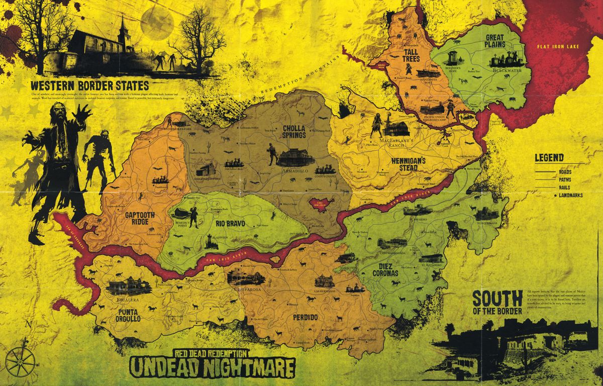 Map for Red Dead Redemption: Game of the Year Edition (PlayStation 3) (Greatest Hits release): Back