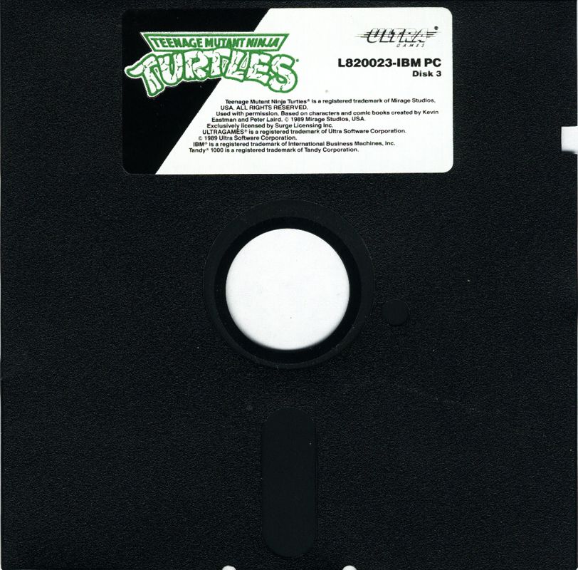Media for Teenage Mutant Ninja Turtles (DOS): Disk 3