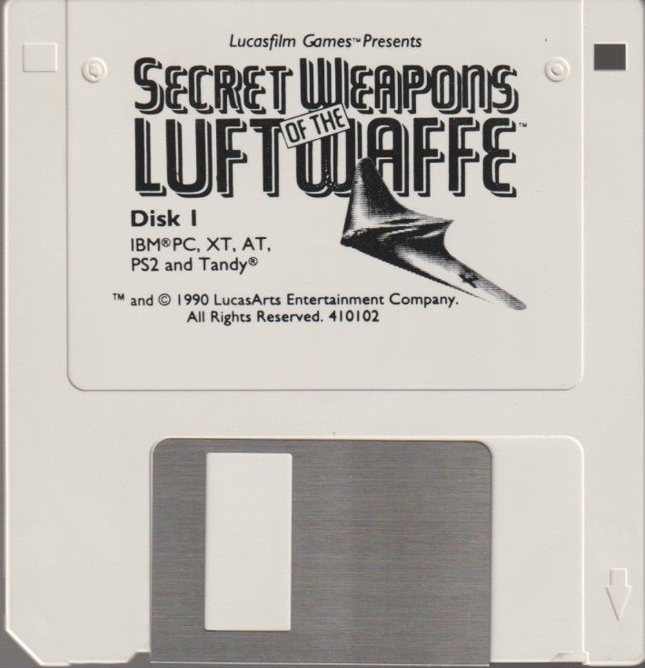 Media for Secret Weapons of the Luftwaffe (DOS) (U.S. Gold release): Disk 1