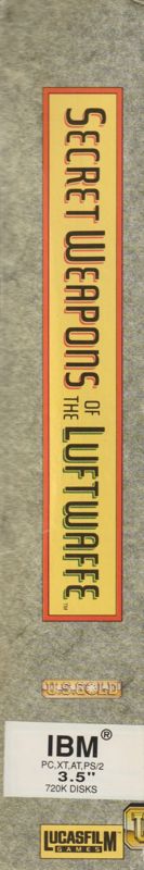 Spine/Sides for Secret Weapons of the Luftwaffe (DOS) (U.S. Gold release): Left