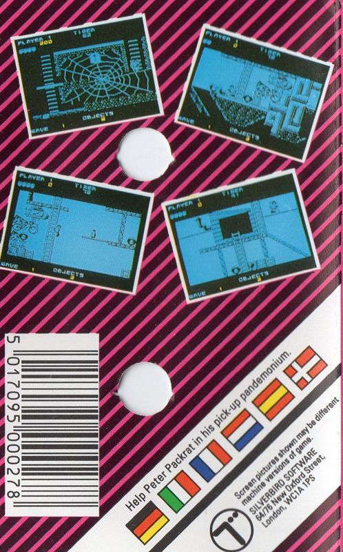 Back Cover for Peter Pack Rat (Commodore 64)