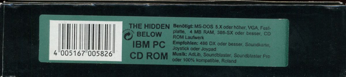 Spine/Sides for The Hidden Below (DOS): Bottom