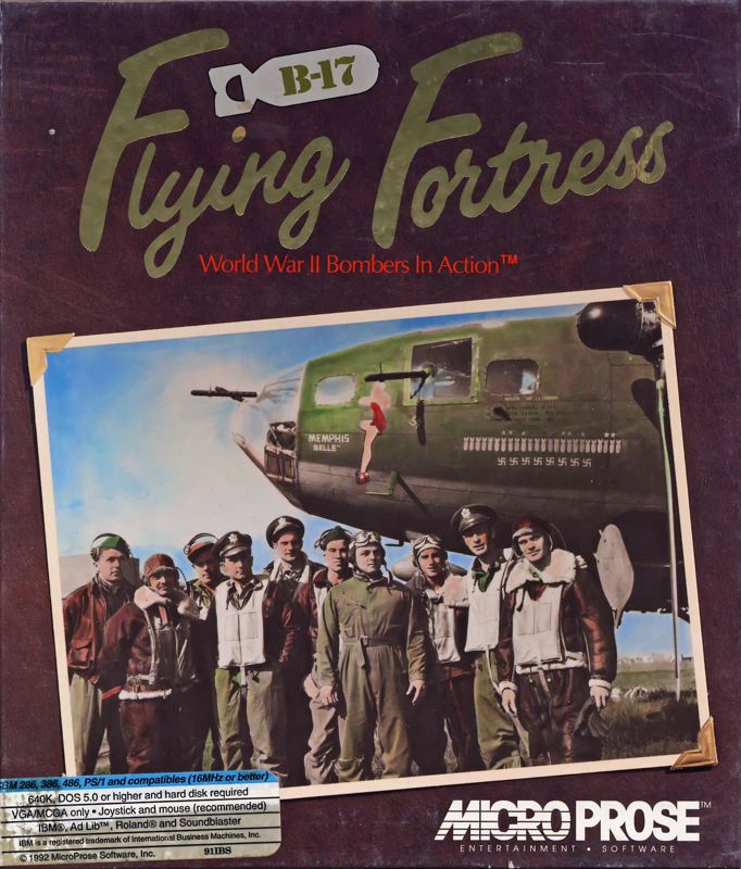 Front Cover for B-17 Flying Fortress (DOS) (3.5" floppy disk release)