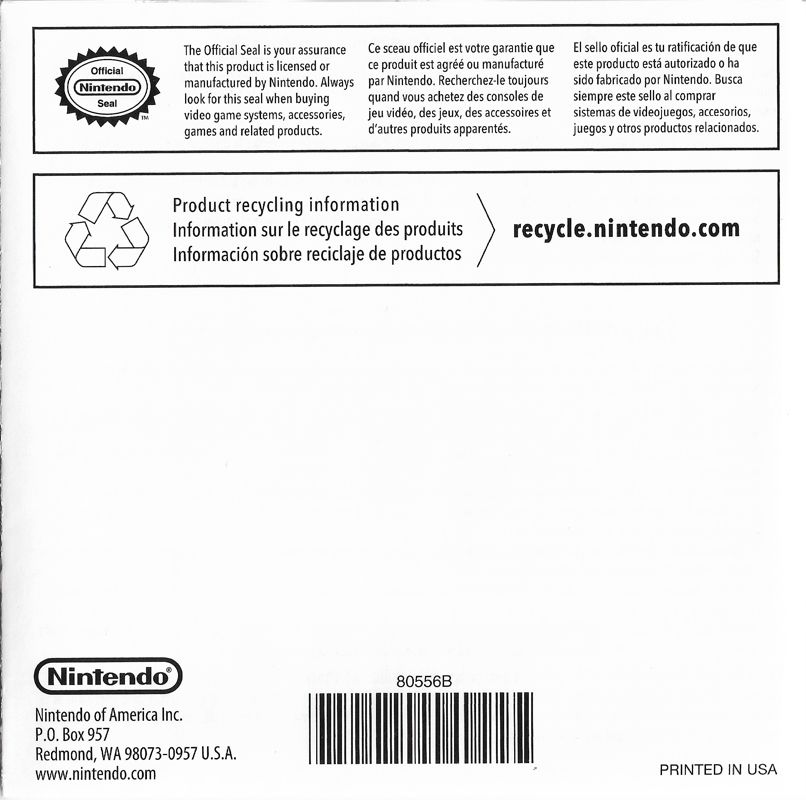 Manual for Mario Party: Island Tour (Nintendo 3DS) (Nintendo Selects release): Electronic Manual Back