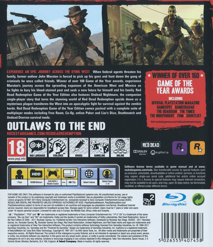 Red Dead Redemption Game of the Year Edition - PlayStation 3, PlayStation  3