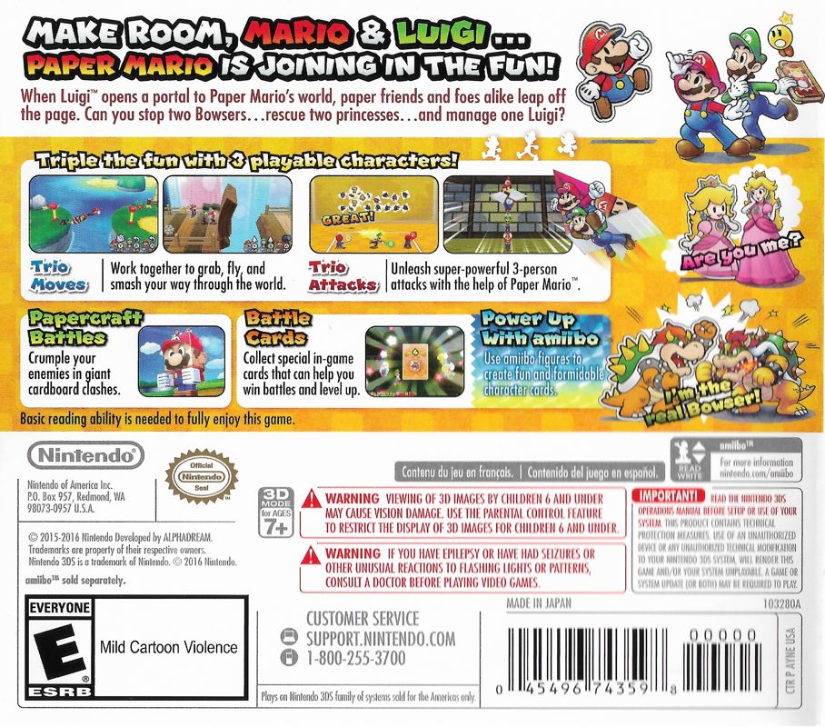 Mario & Luigi: Paper Jam cover or packaging material - MobyGames