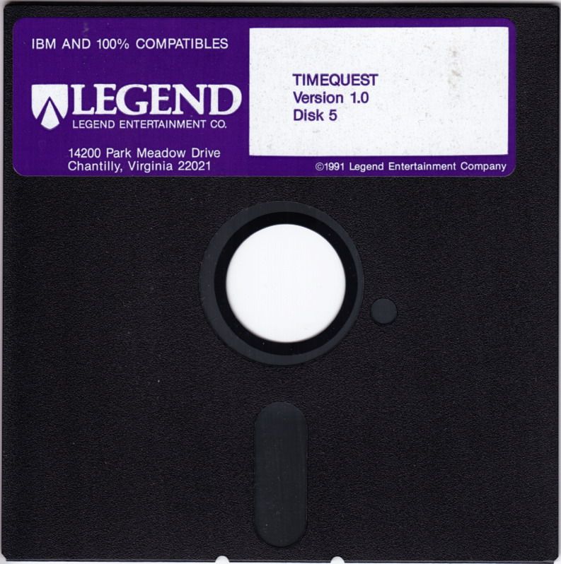 Media for Timequest (DOS) (5.25" Floppy Disk release (version 1.0)): Disk 5