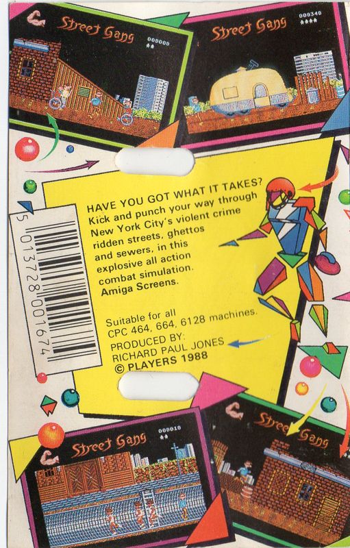 Back Cover for Street Gang (Amstrad CPC)