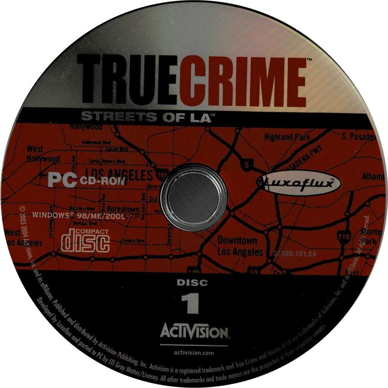 Media for True Crime: Streets of LA (Windows): Disc 1