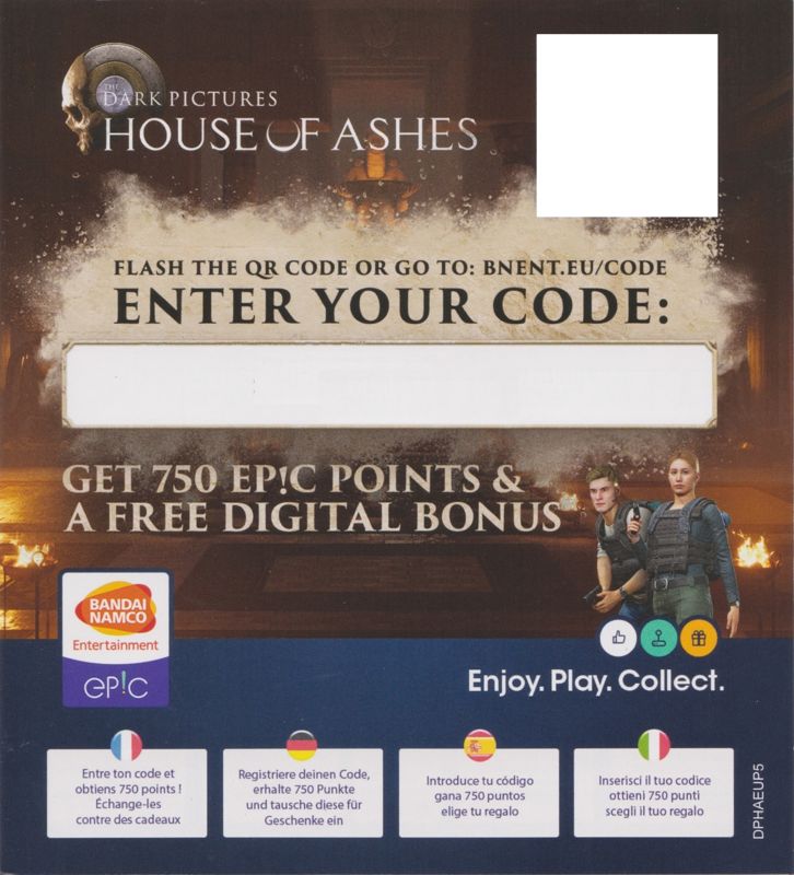 Extras for The Dark Pictures Anthology: House of Ashes (PlayStation 5): Ep!c Store Booklet - Front