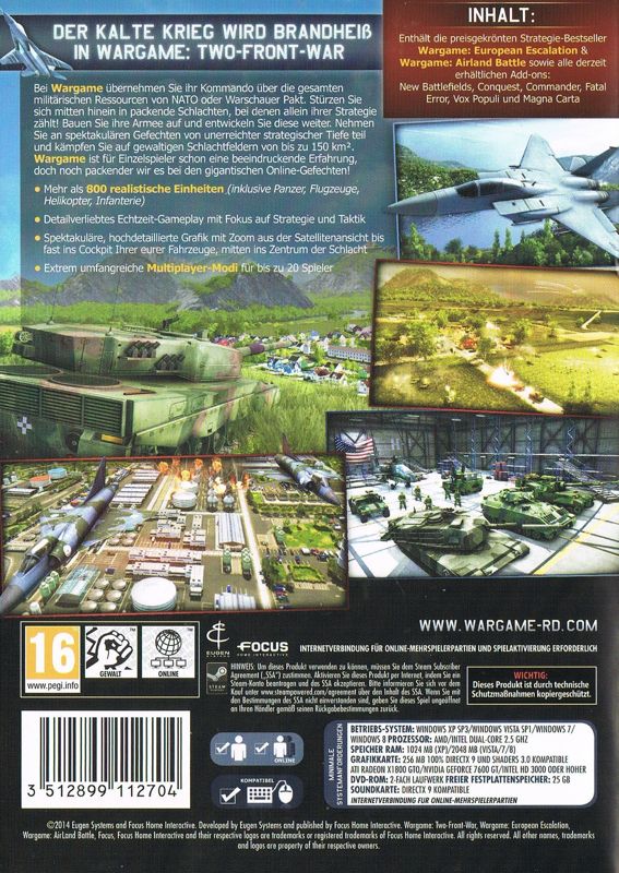 Back Cover for Wargame: Two-Front-War (Windows)