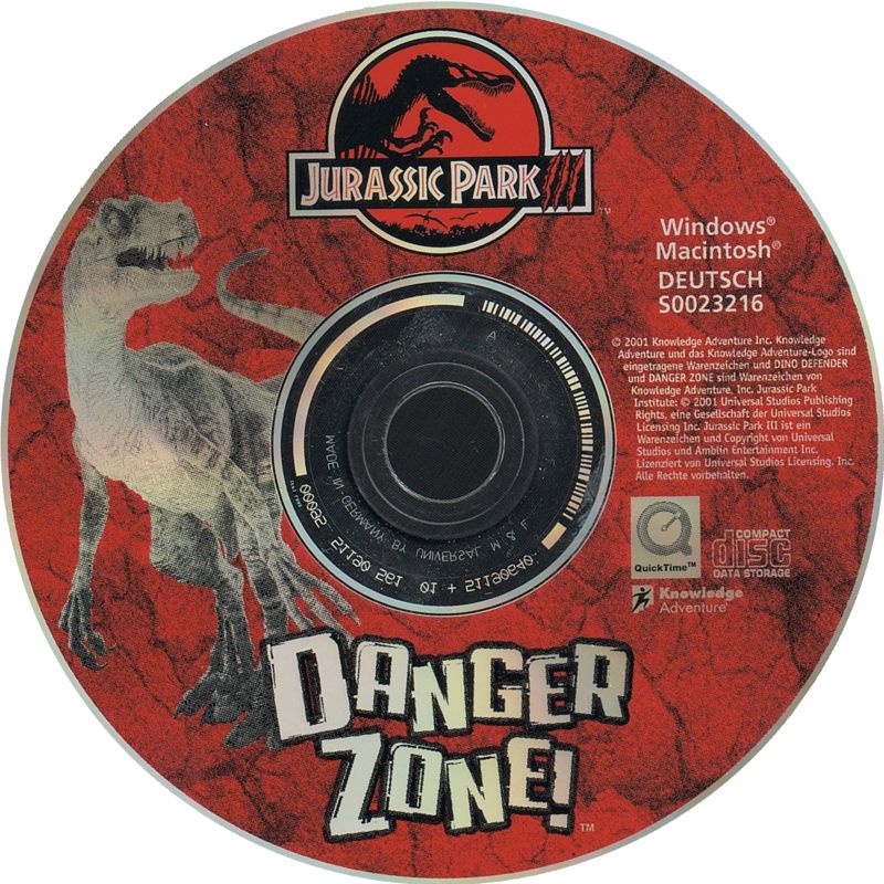 Media for Jurassic Park III: Danger Zone! (Macintosh and Windows)