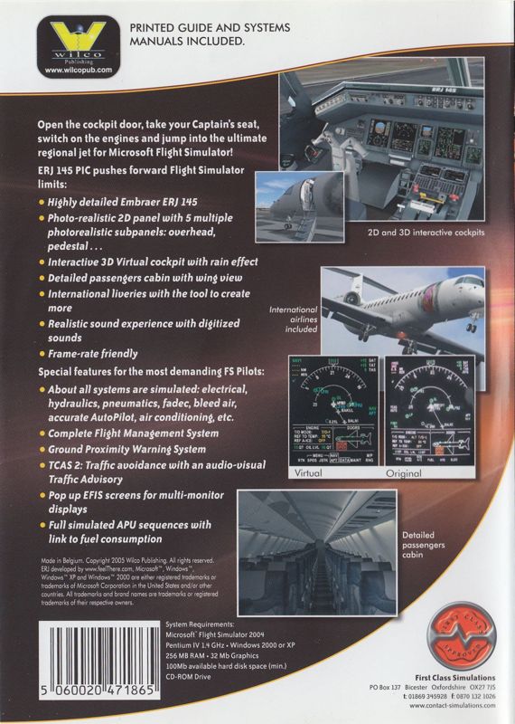 Back Cover for ERJ 145: Pilot in Command (Windows)
