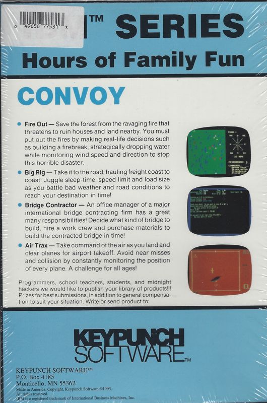 Back Cover for Convoy (DOS)