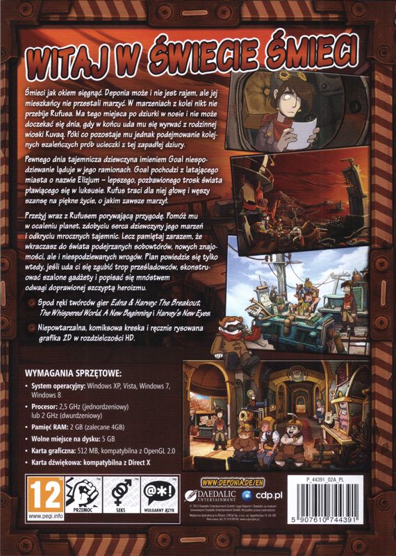 Back Cover for Deponia (Windows)