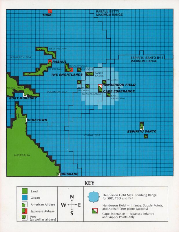 Map for Guadalcanal Campaign (Apple II)