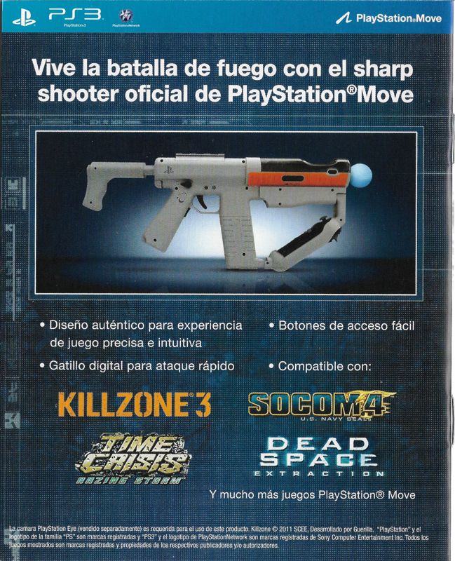 Manual for Killzone 3 (PlayStation 3): Back