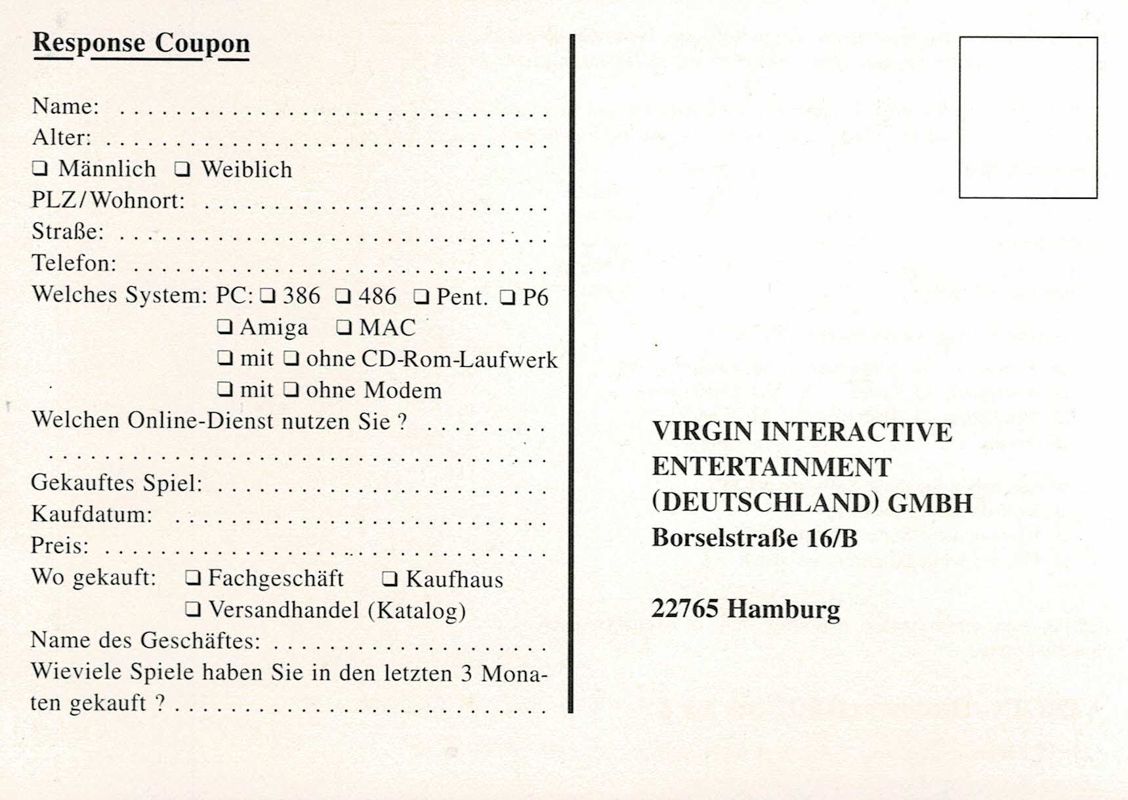 Extras for Star Trek: Borg (Macintosh and Windows): Registration Card - Front