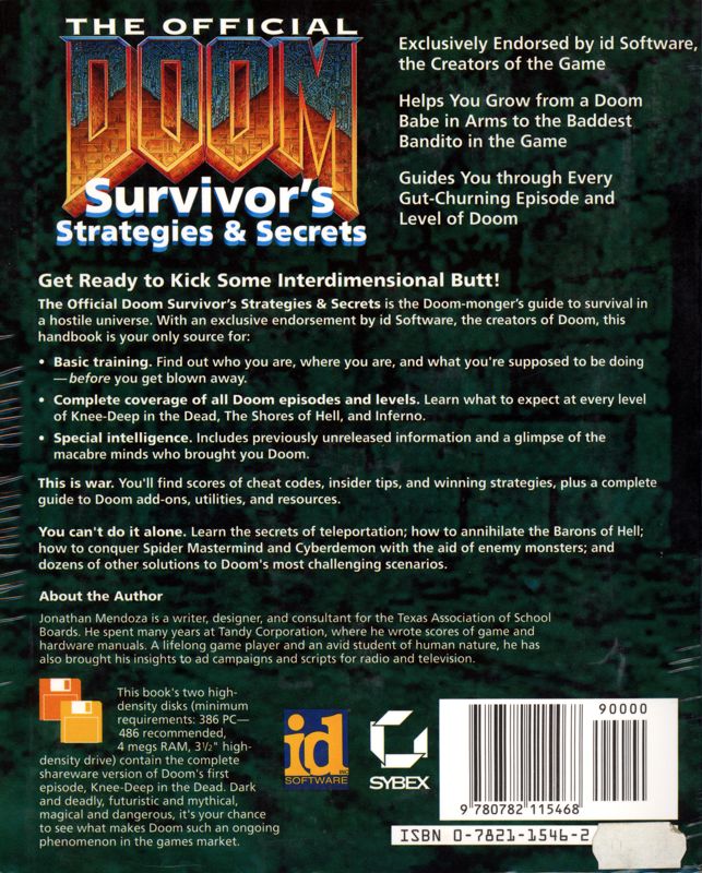 Back Cover for Doom (DOS) (The Official DOOM Survivor's Strategies & Secrets Shareware Bundle)