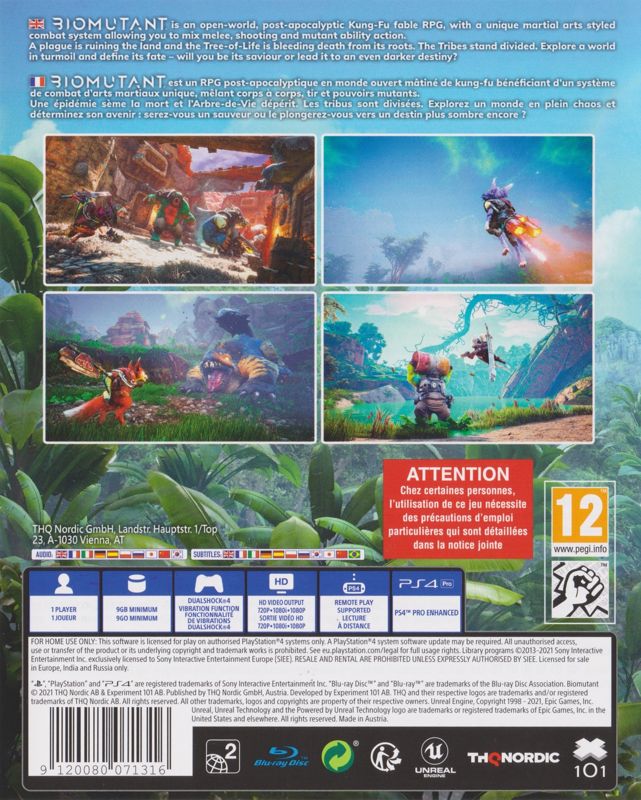 Back Cover for Biomutant (PlayStation 4)