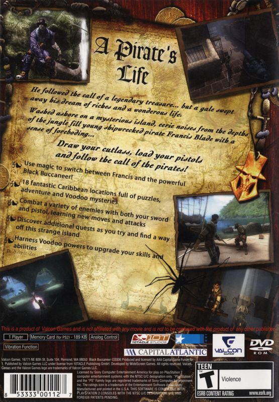 Back Cover for Pirates: Legend of the Black Buccaneer (PlayStation 2)