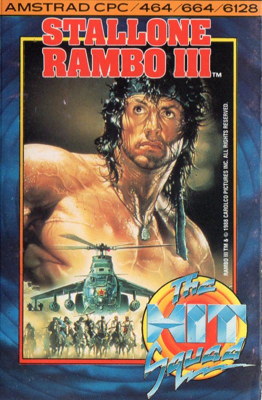 Front Cover for Rambo III (Amstrad CPC) (Hit Squad budget release)