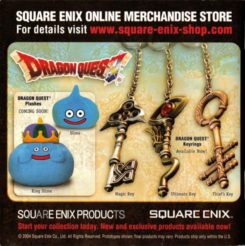 Manual for Dragon Quest Monsters: Joker (Nintendo DS): Back