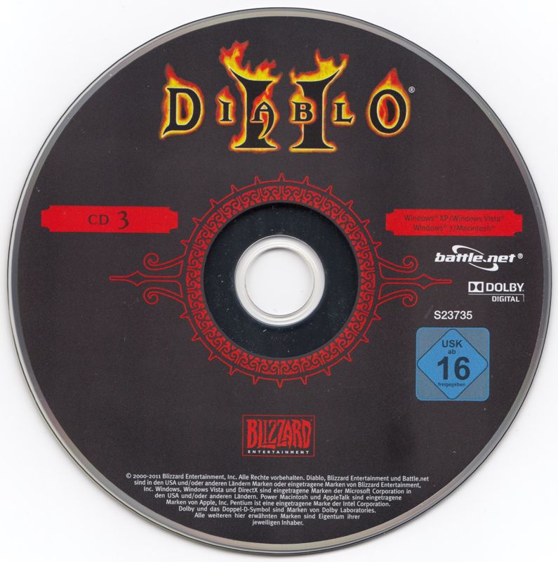 Media for Diablo II: Battle Chest (Macintosh and Windows) (2011 release): Diablo II - Disc 3