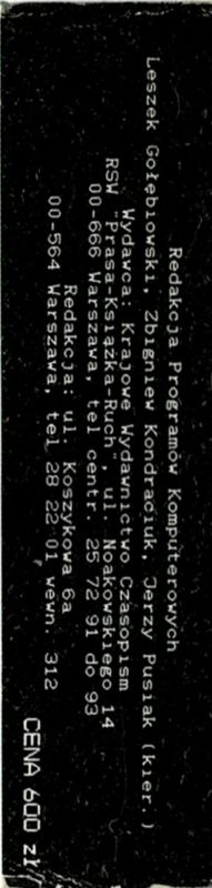 Back Cover for Smok Wawelski (ZX Spectrum)