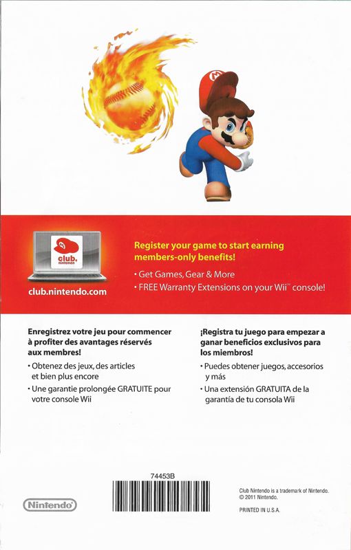 Extras for Mario Super Sluggers (Wii) (Nintendo Selects Release): Club Nintendo - Back