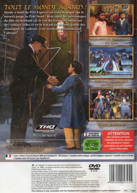 Back Cover for The Polar Express (PlayStation 2)